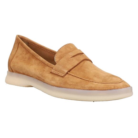 Undine Brown Suede Penny Slip-On Loafers Size 9 (Fits Like 8) - Picture 1 of 8